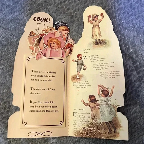 VINTAGE Merrimack "LITTLE FLOWER GIRL" W/ 6 different paper cutout dolls book - Picture 2 of 7